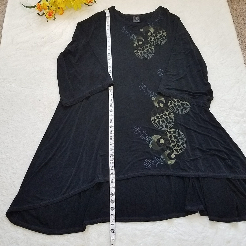 Blue Fish 1996 Printed Long Sleeve Lagenlook Dress - Picture 6 of 11